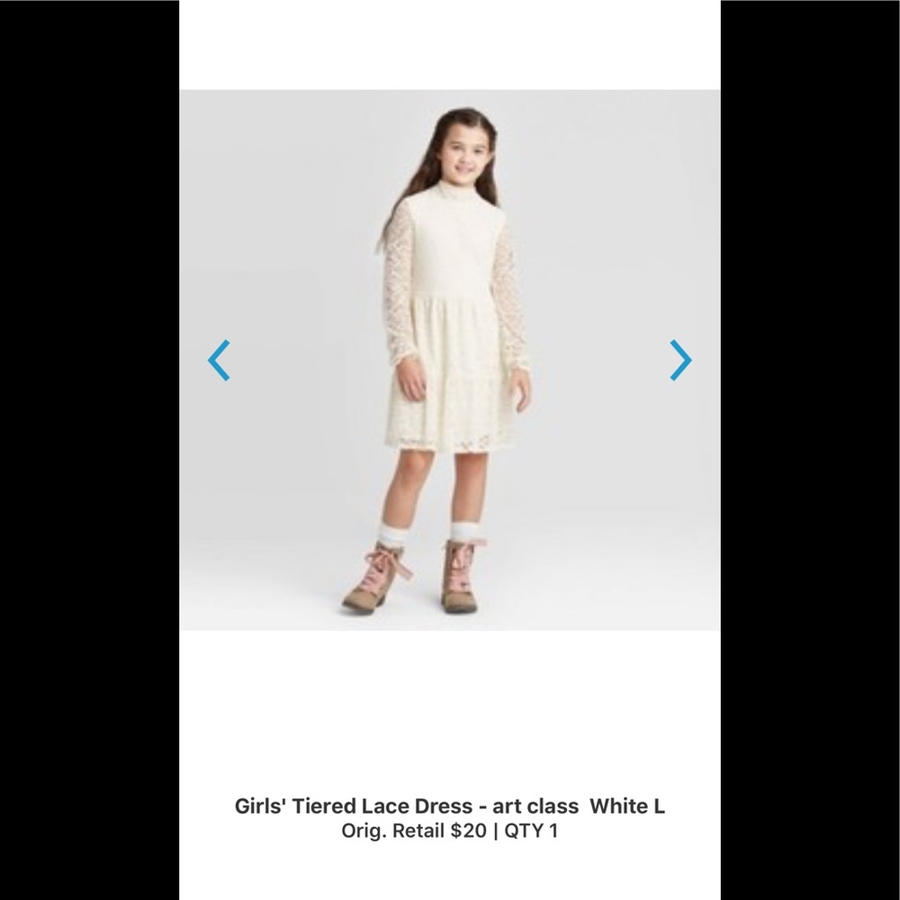 Art Class Ivory Lace Tiered Dress L (10-12)